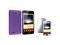 Purple Meshed Rear Snap-on Case + Mirror Screen Protector compatible with Samsung© Galaxy Note N7000