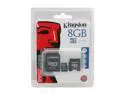 Kingston 8GB Micro SDHC Flash Card w/2 Adapters Model SDC4/8GB-2ADP