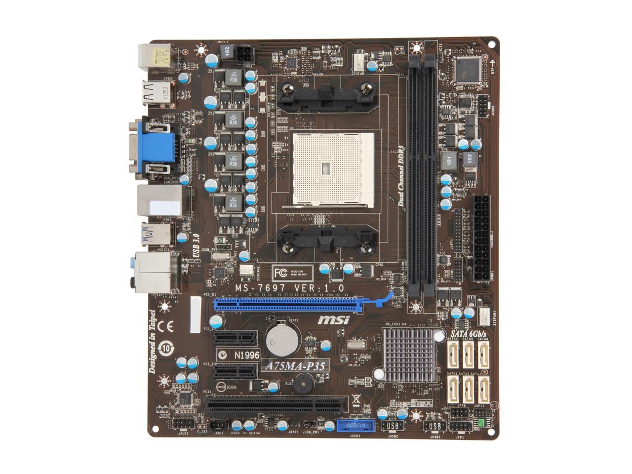 Msi A Ma P Fm Micro Atx Amd Motherboard With Uefi Bios Newegg Ca