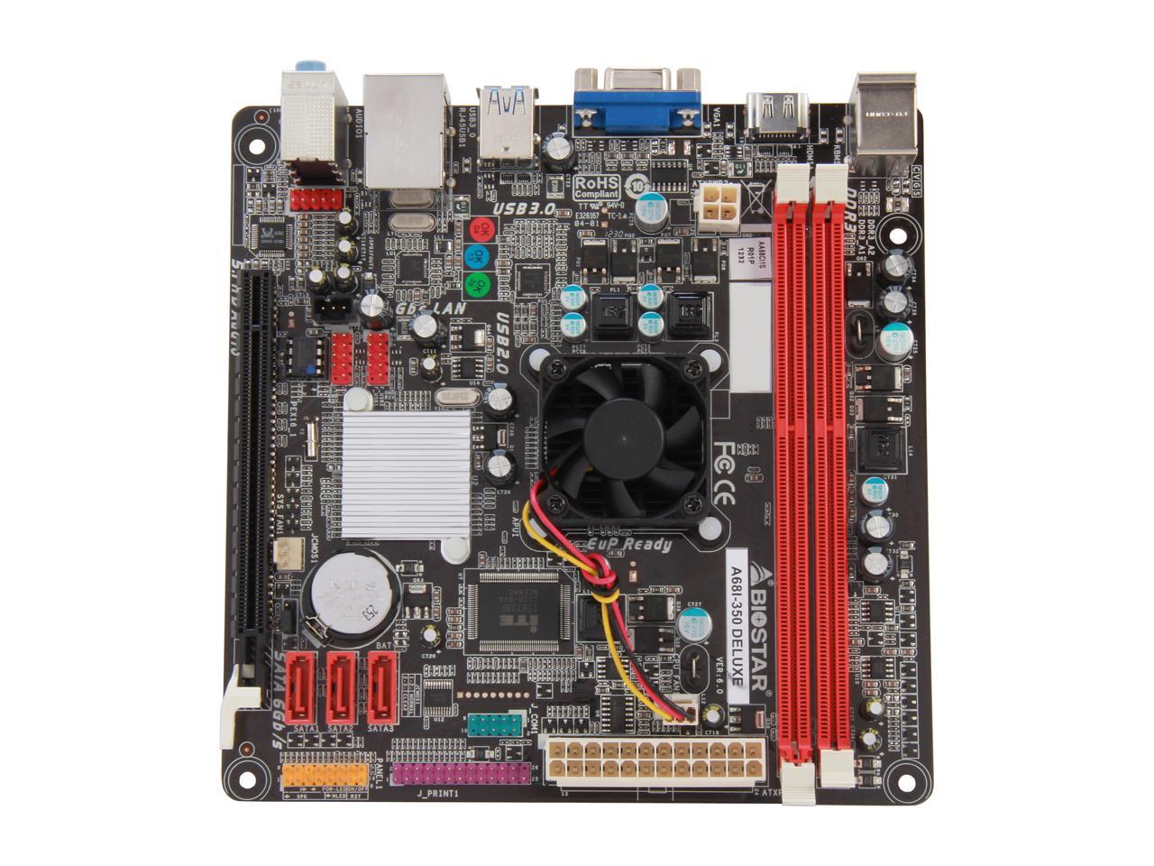 BIOSTAR A68I 350 Deluxe R2 0 AMD Fusion APU 350D Mini ITX Motherboard