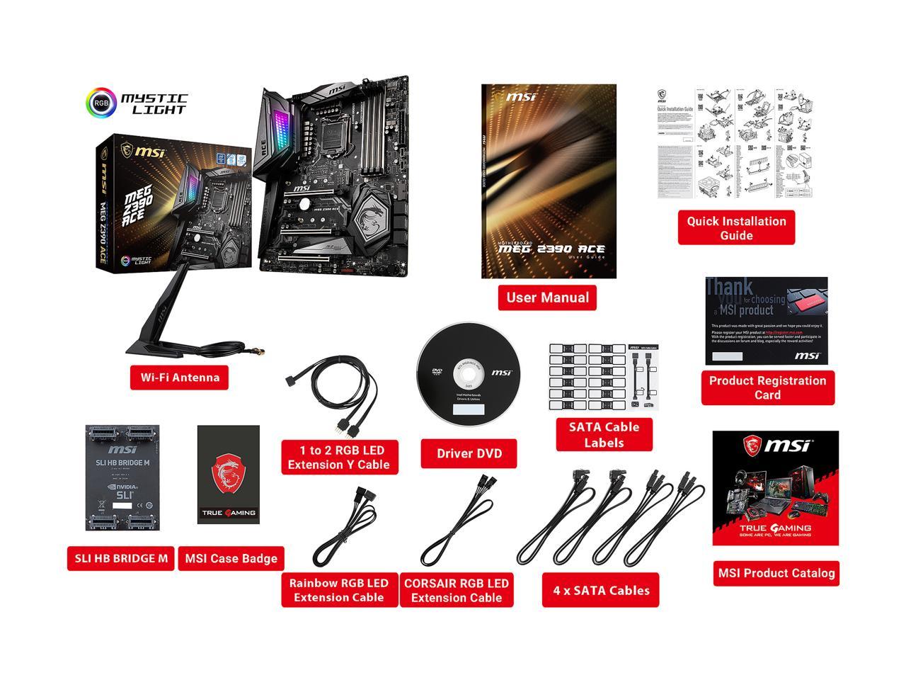 Msi Meg Z Ace Lga Series Atx Intel Motherboard Newegg Ca