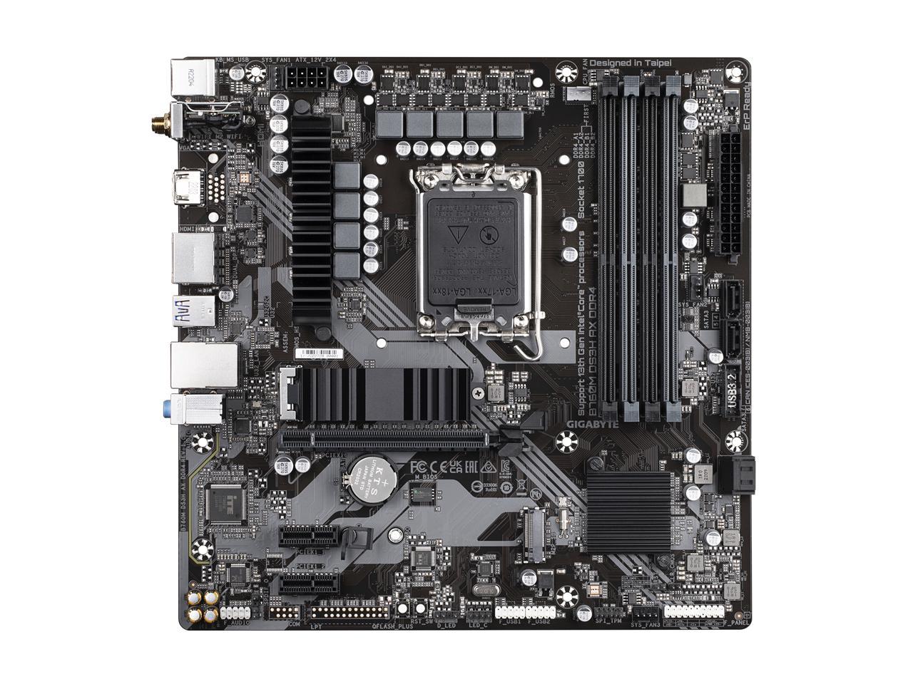 GIGABYTE B760M DS3H AX DDR4 LGA 1700 Intel B760 M ATX Motherboard With