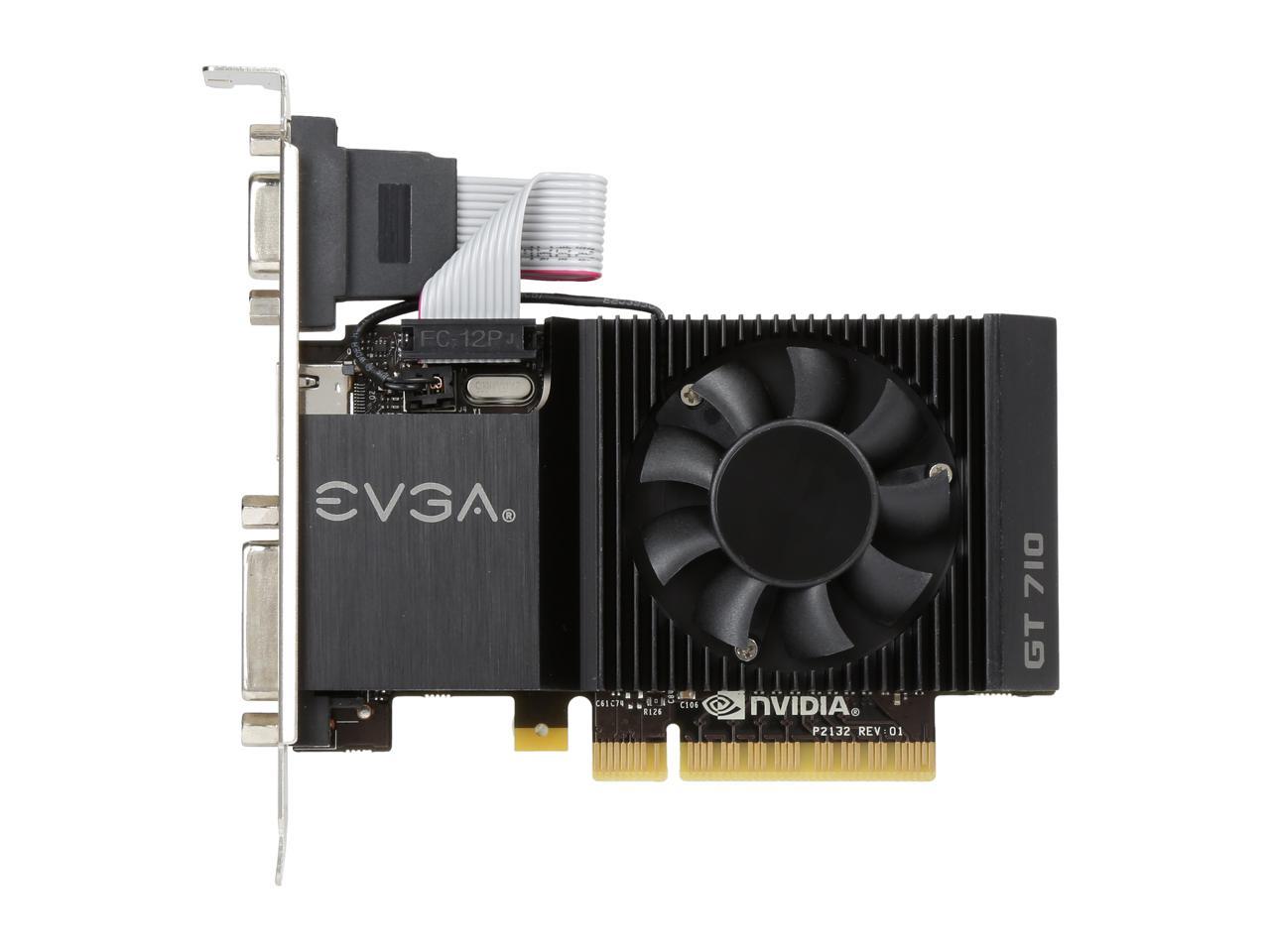 Refurbished EVGA GT 710 1GB DDR3 64 Bit Single Slot Optional Low