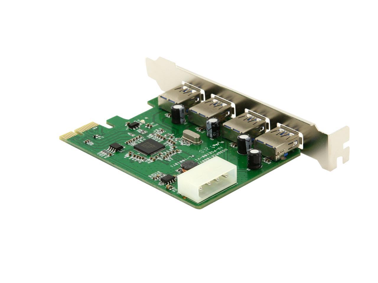 SYBA USB 3 0 4 External Ports PCI E Controller Card With Molex Power