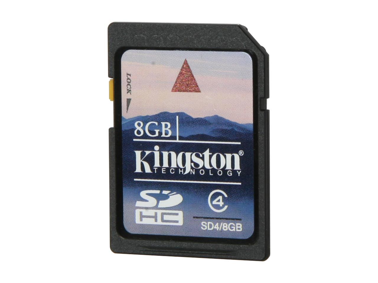 Kingston 8GB Secure Digital High Capacity SDHC Flash Card Model SD4