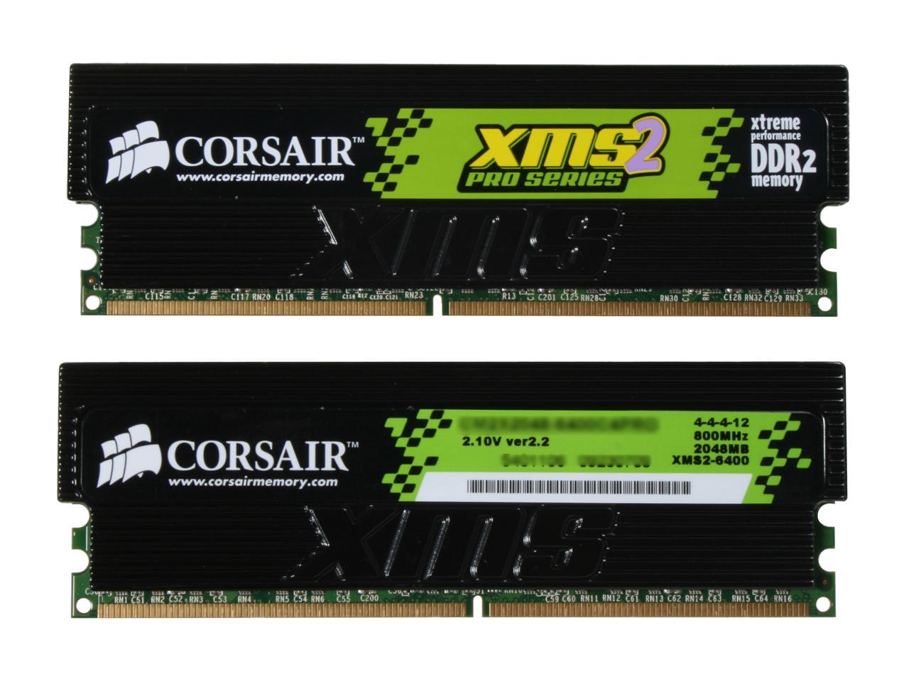 CORSAIR XMS2 Pro 4GB 2 X 2GB DDR2 800 PC2 6400 Dual Channel Kit