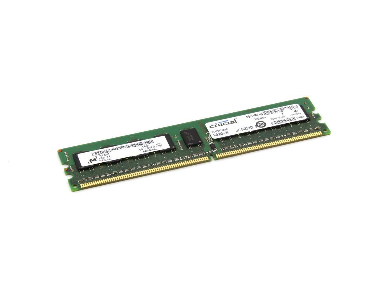 Crucial 2GB 2 X 1GB ECC Unbuffered DDR2 667 PC2 5300 Dual Channel