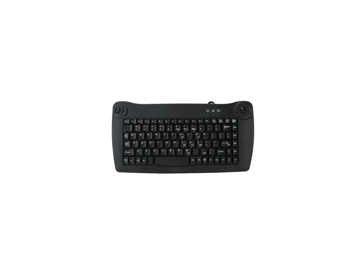 Solidtek Kb Bp Black Usb Keys Mini Keyboard With Track Ball