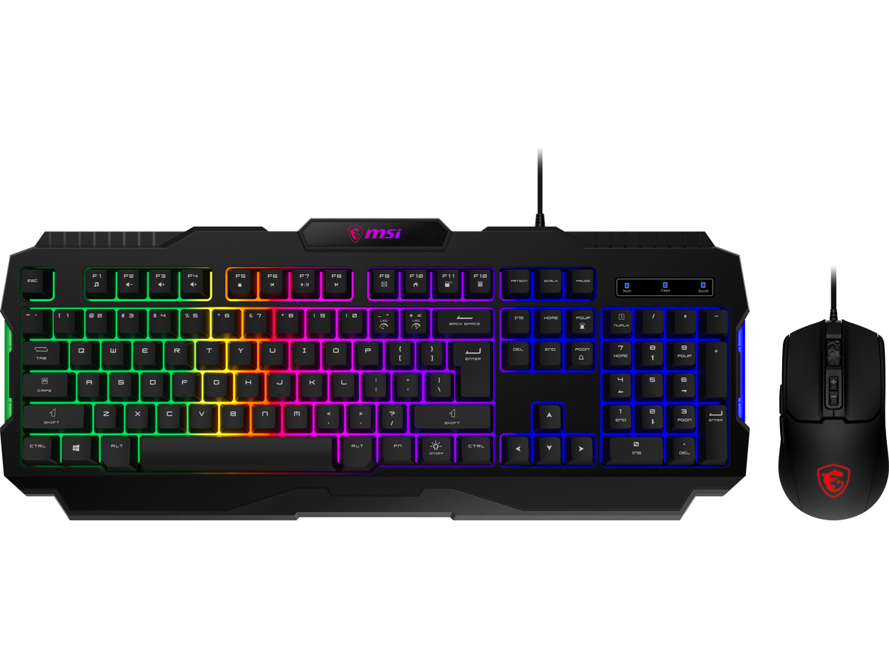 MSI Forge GK100 Combo Gaming RGB Keyboard Mouse Set 19 Key Anti