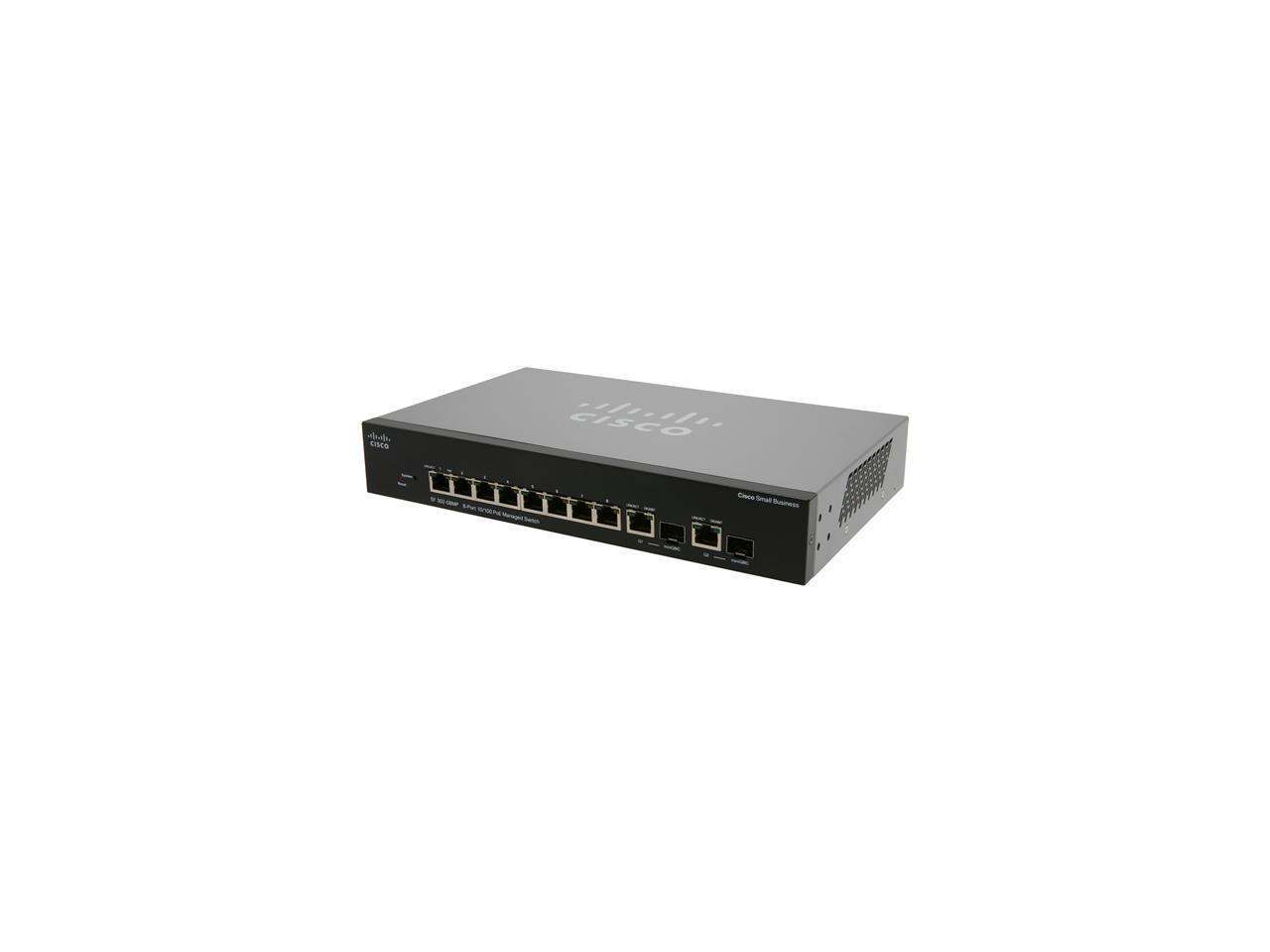 Cisco SF302 08MP SRW208MP K9 NA 8 Port 10 100 Max PoE Managed Switch