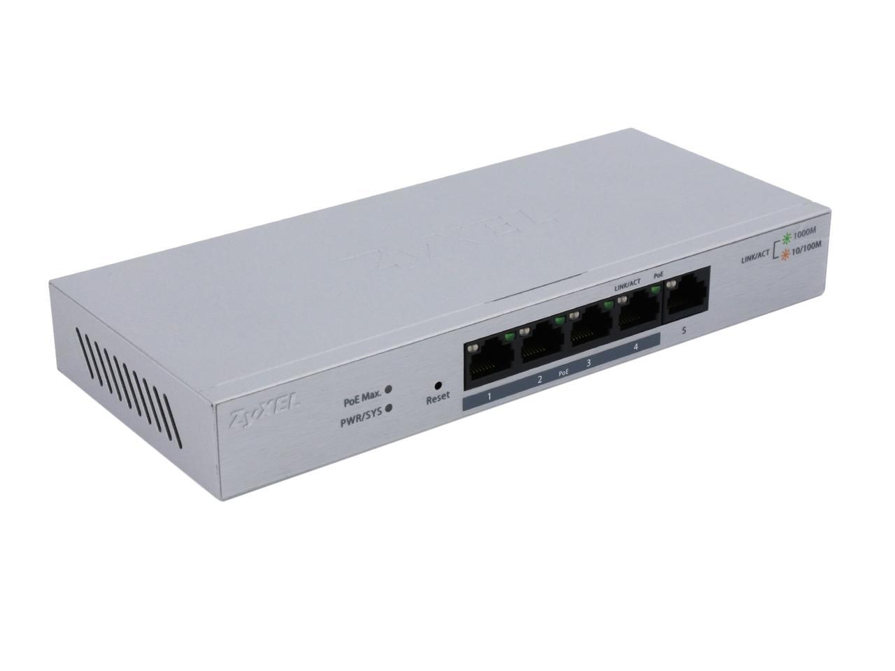 ZyXEL GS1200 5HP 5 Port GbE Web Managed PoE Switch Newegg Ca