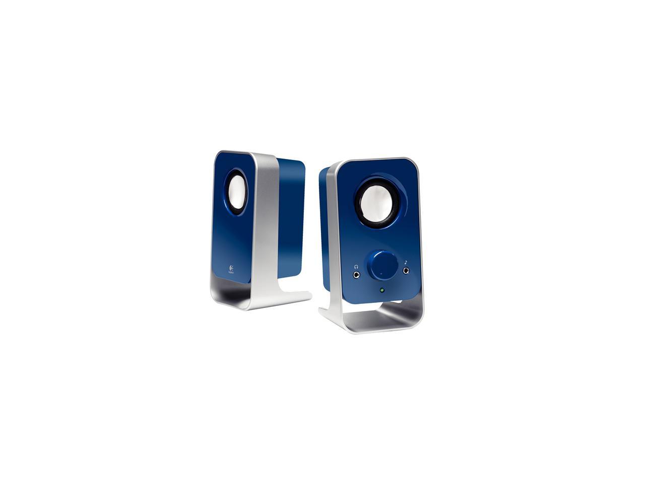 Logitech LS11 2 0 Stereo Speaker System Blue Newegg