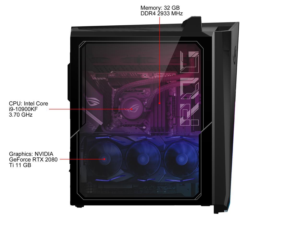 ASUS Gaming Desktop ROG Strix GT35 Windows 10 Pro Newegg Ca