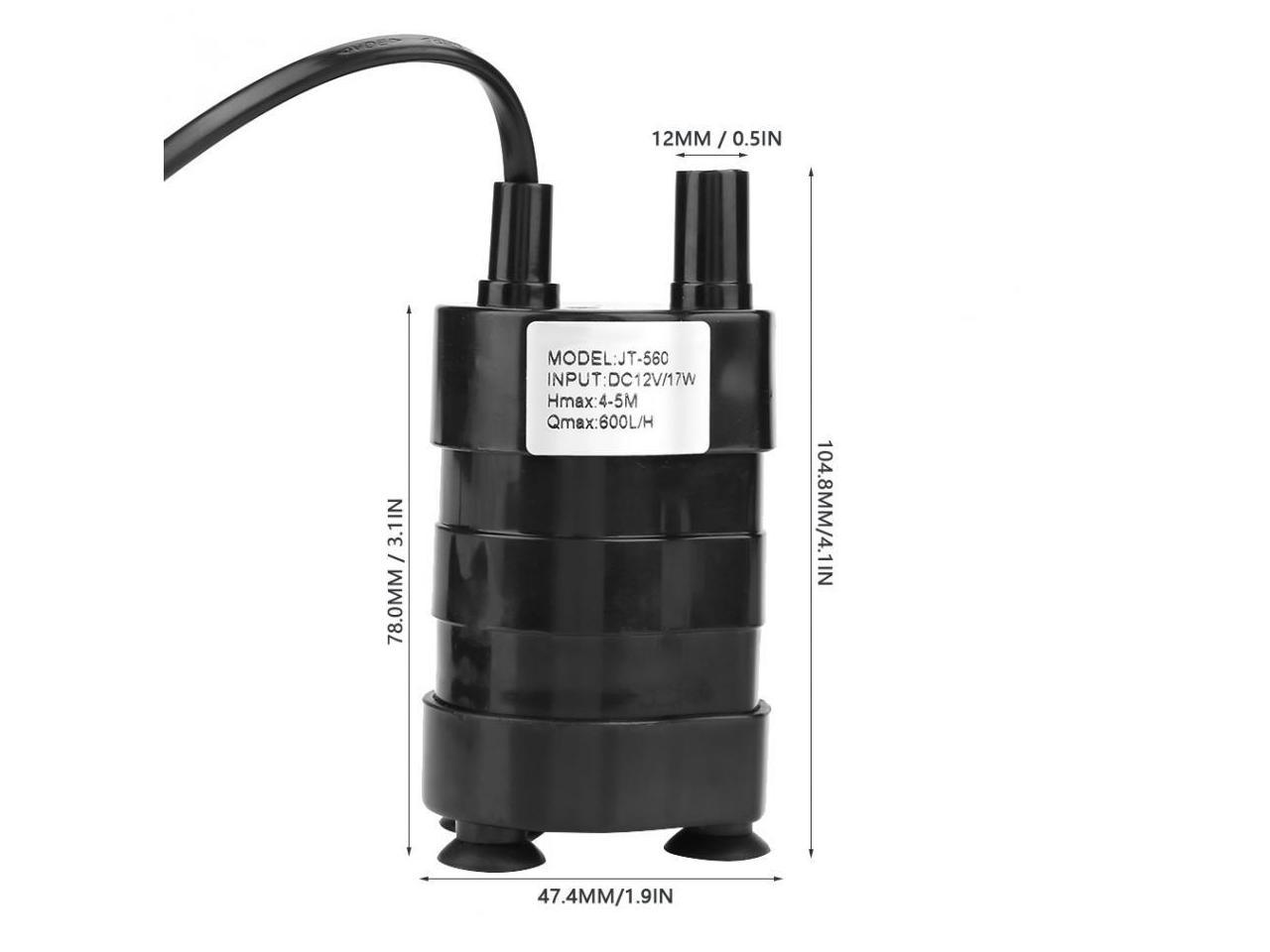 12V Mini DC Brushless Submersible Water Pump 600L H High Hydraulic Head