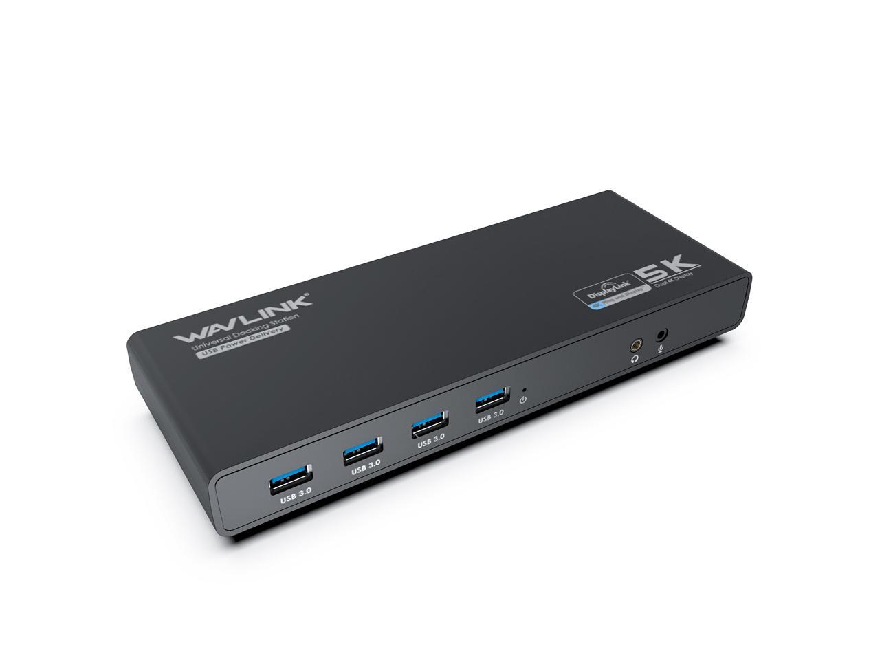 WAVLINK Universal USB C Laptop Docking Station Dual Monitors With 65W