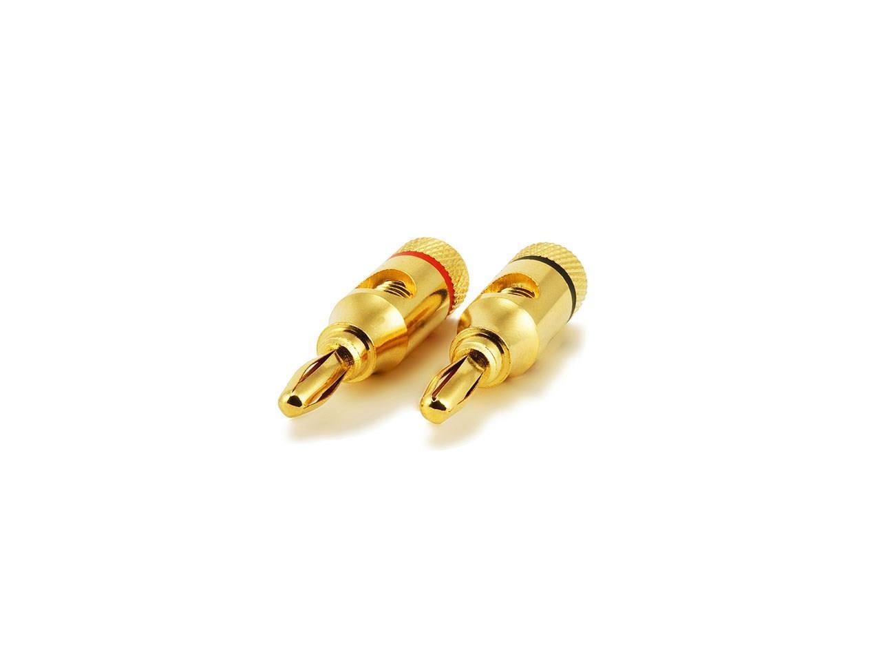 Monoprice Pair Of High Quality Gold Plated Speaker Banana Plugs Open