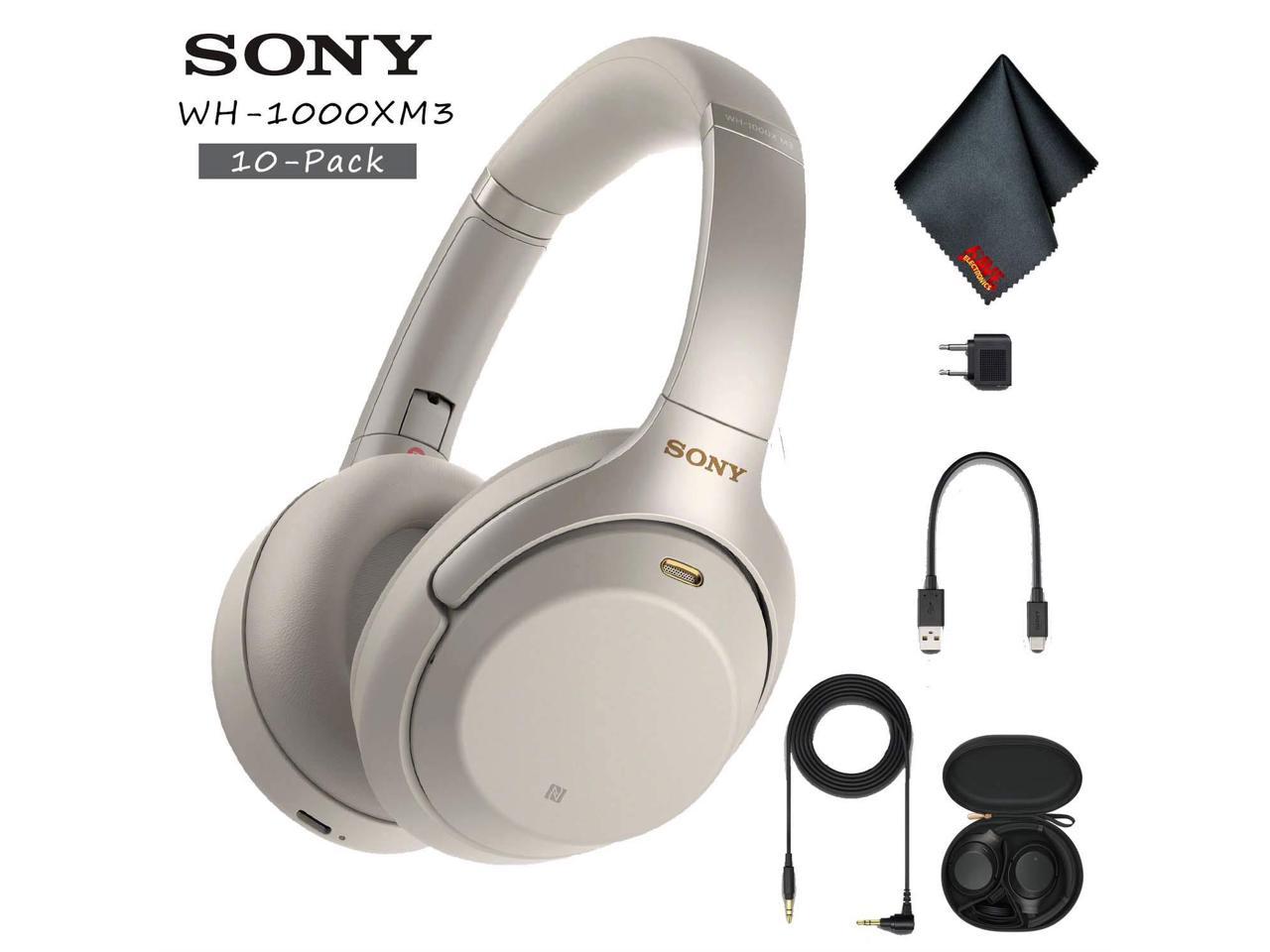 Sony Wireless Noise Canceling Over Ear Headphones Silver Includes