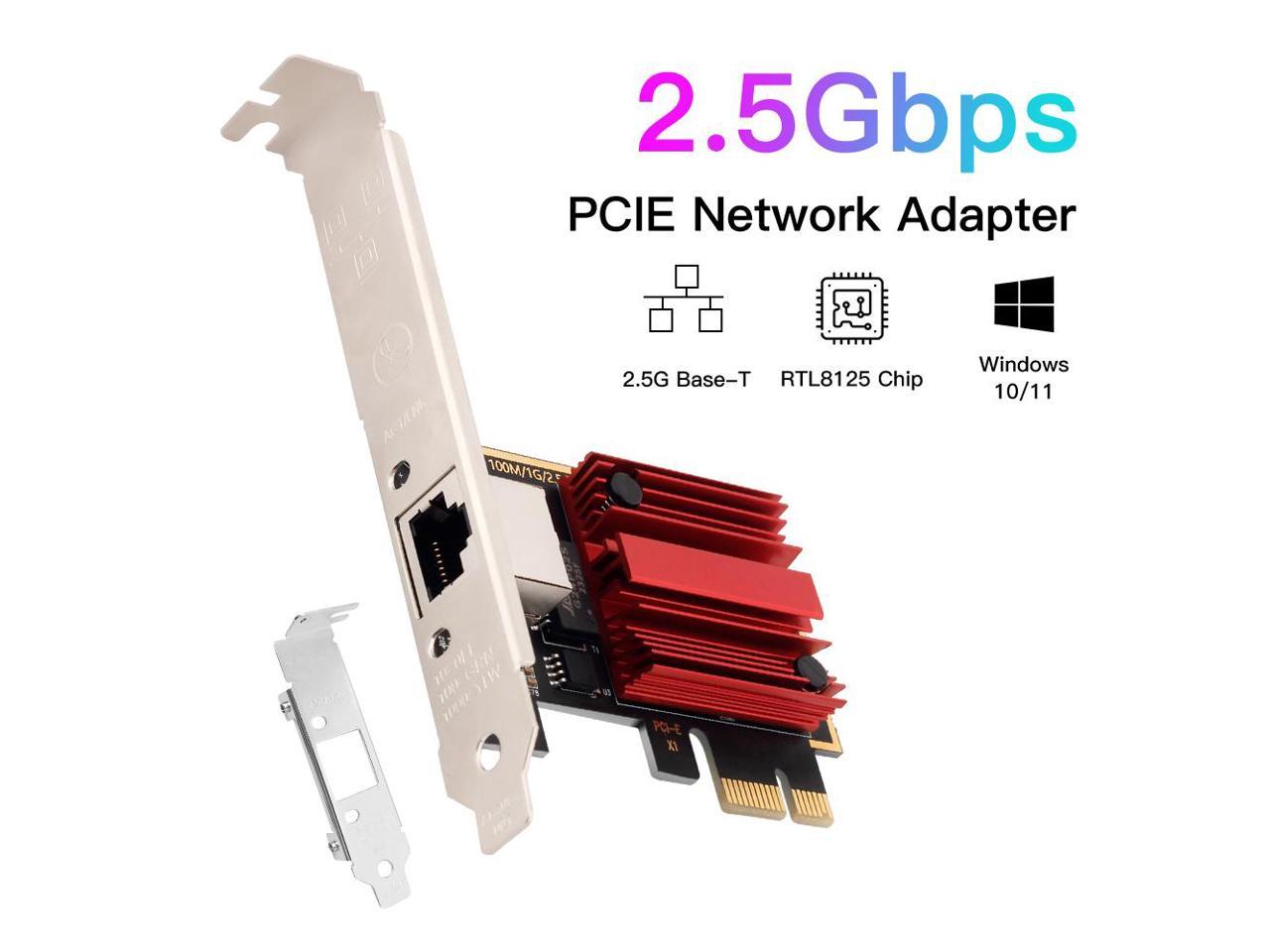 2 5GBase T PCIe Network Adapter 2500 1000 100Mbps PCI Express Gigabit