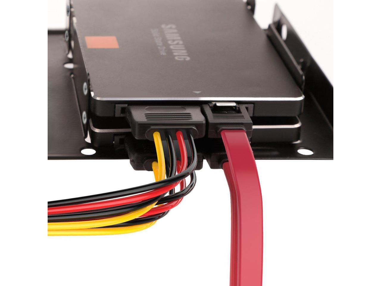 SSD SATA III Hard Drive Connection Cables 1 X 4 Pin To Dual 15 Pin