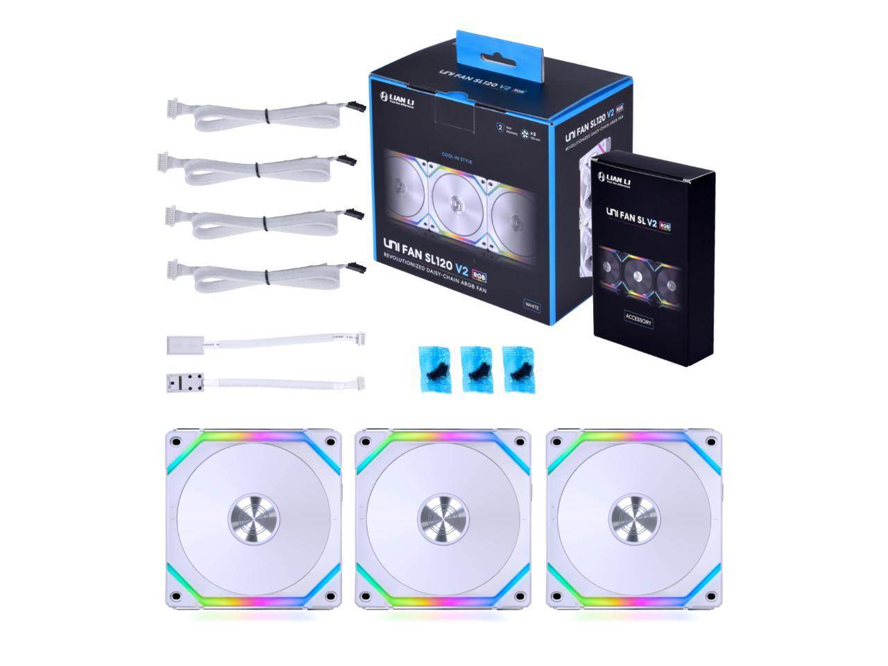 Lian Li Uni Fan Sl V Rgb White X Cm Fan Pack With Controller