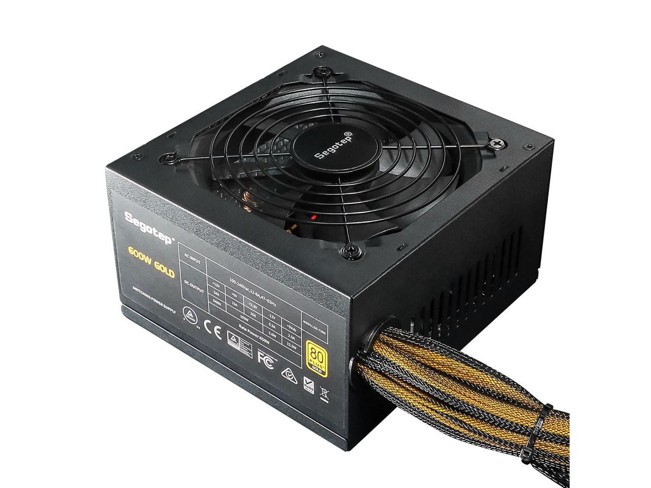 Segotep 600W Power Supply 80 Plus Gold Certified PSU Gaming Power