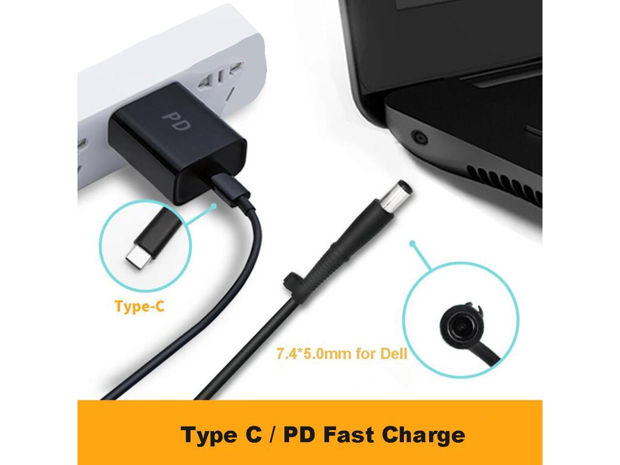 USB C Type C To 7 4mm 5 0mm Round Tip Charging Power Cable For Dell 65W