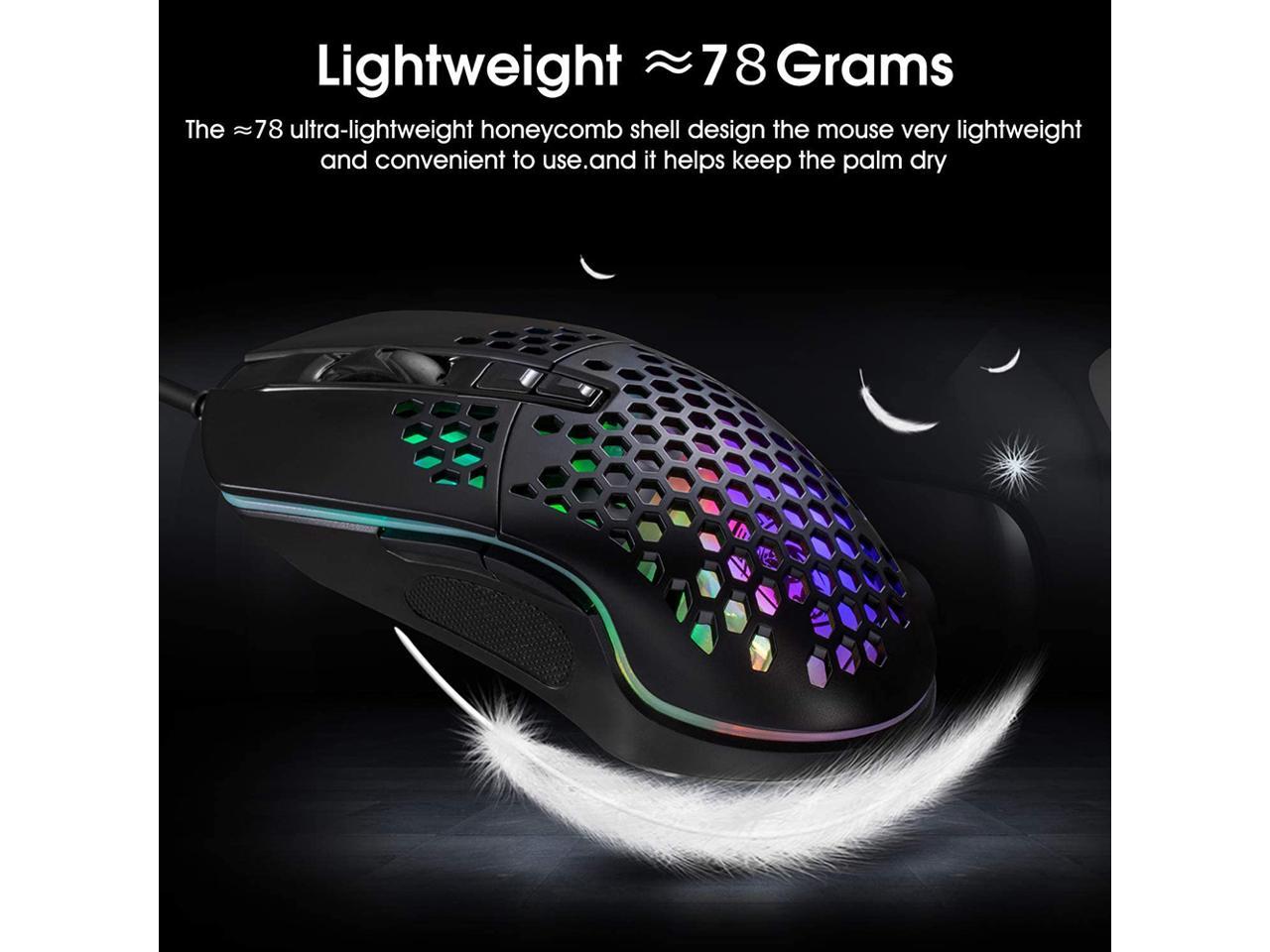 Lightweight Gaming Mouse Wired USB Computer Gamer Mice With Ultralight