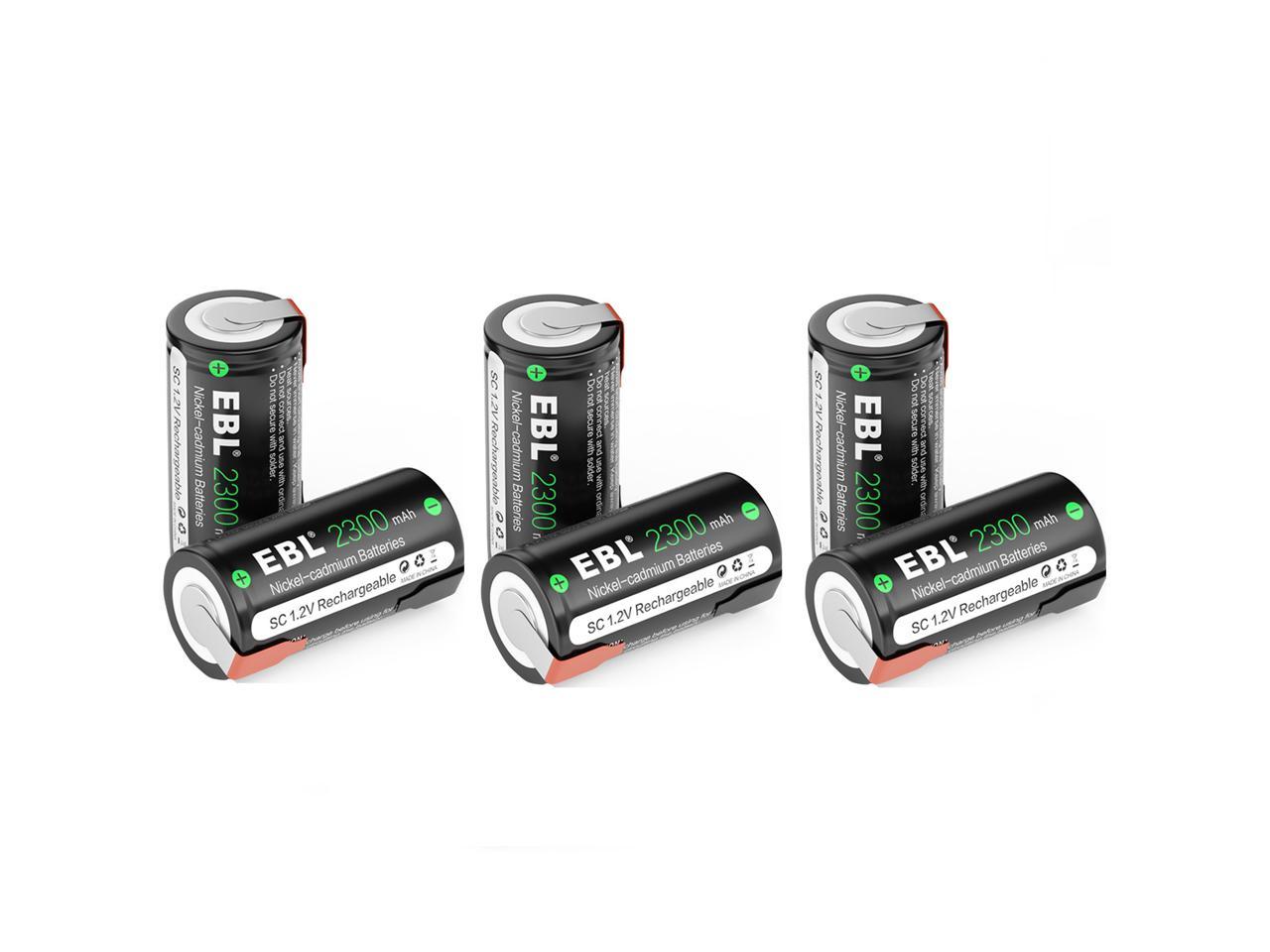 Ebl Pcs Mah Sub C Nicd Rechargeable Batteries For Power Tools V