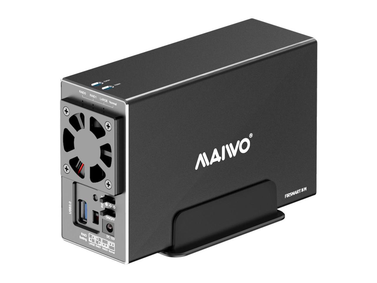 Maiwo Dual Bay Raid Storage External Hard Drive Enclosure Dock For Usb