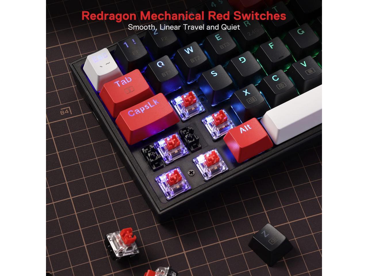 Redragon K628 PRO 75 3 Mode Wireless RGB Gaming Keyboard 78 Keys Hot