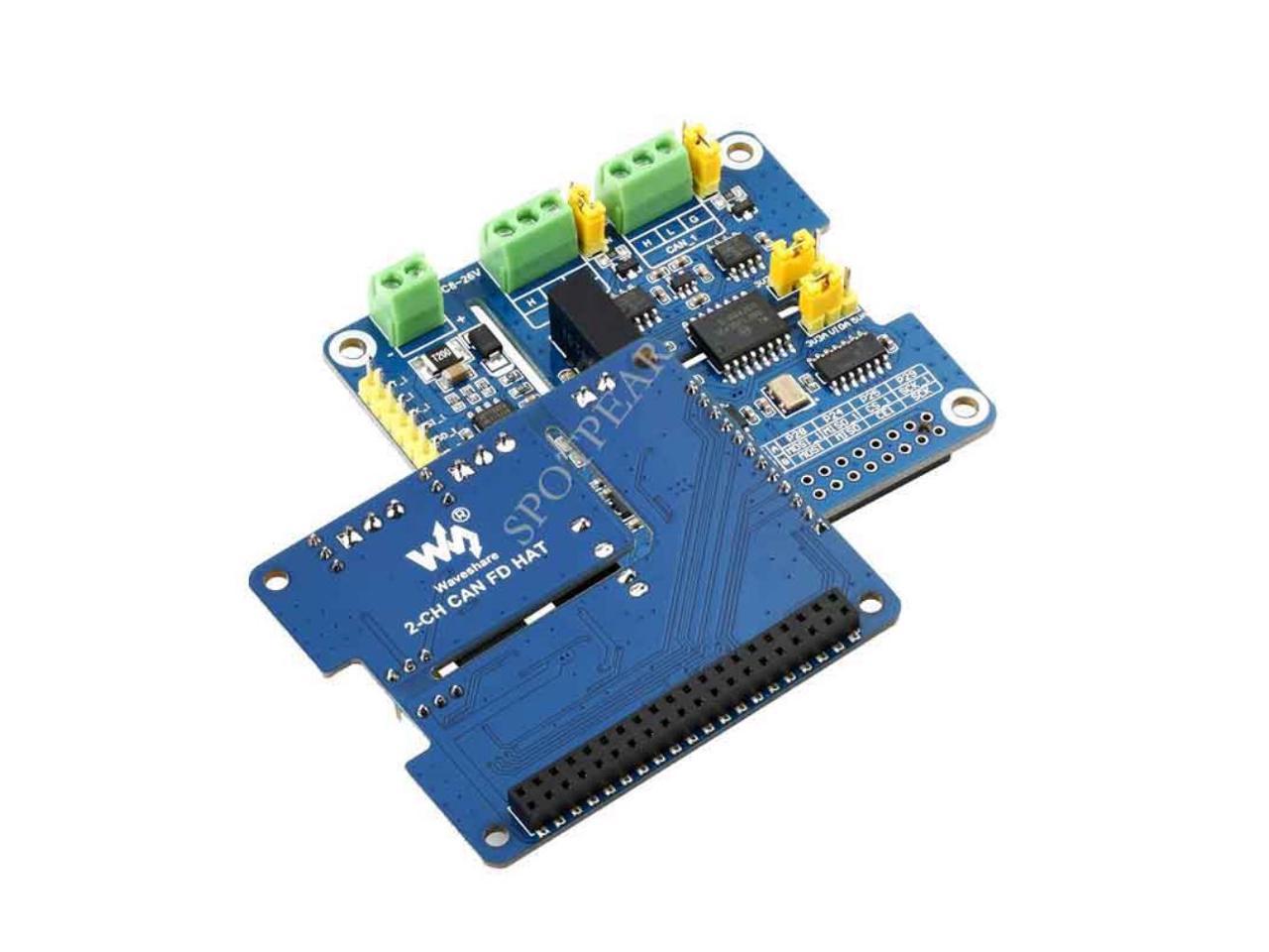 Raspberry Pi 2 Channel Isolated CAN FD Expansion HAT Multi Protections