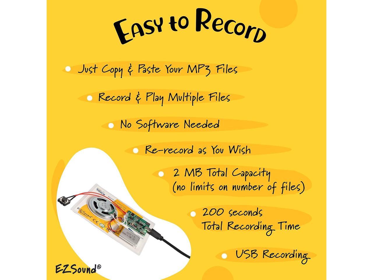 Multiplay Push Button Recordable Sound Chip Plays Multiple Recordings