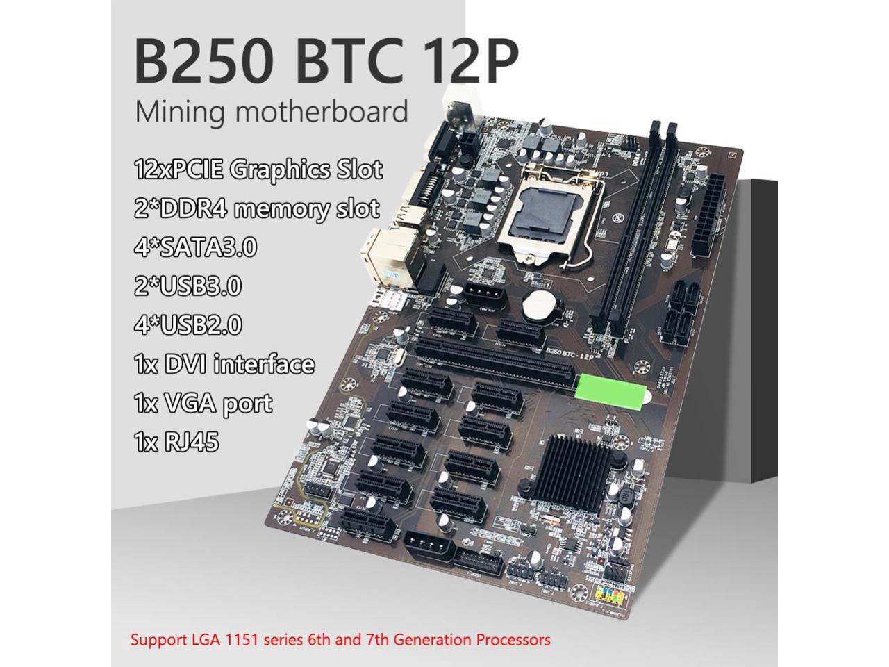 Placa base de máquina de minería B250 BTC tarjeta gráfica 12 16X