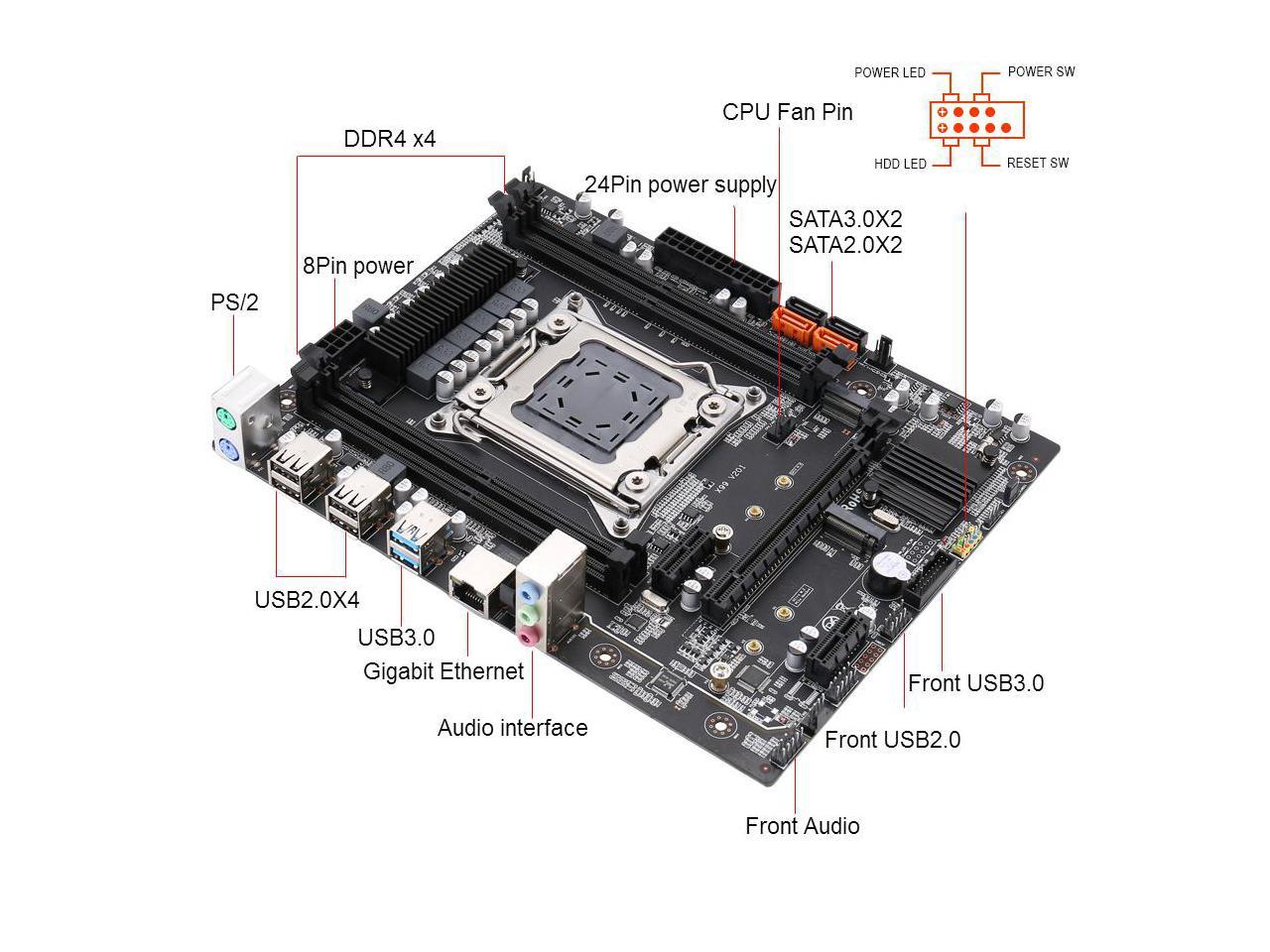 Atermiter X99 Motherboard Slot LGA2011 3 USB3 0 NVME M 2 SSD Support