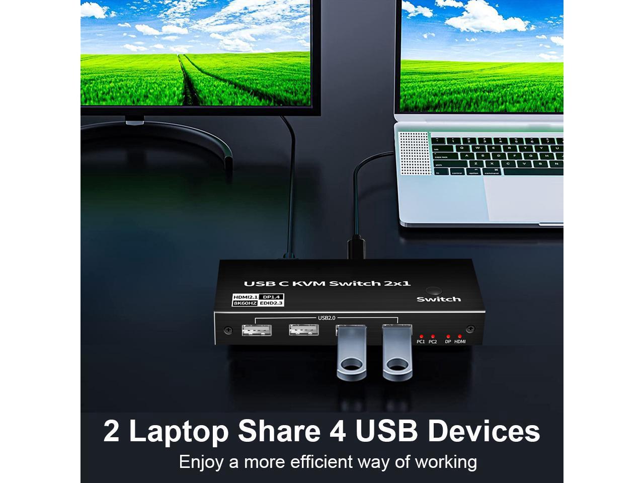 X Usb C Kvm Switch Aubeamto K Hz Usb C Switch Box Pc Input