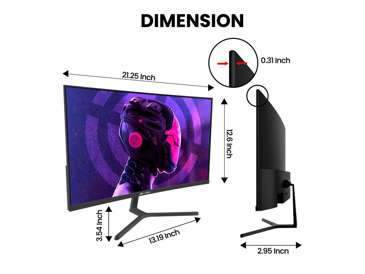 CRUA 24 Inch 144hz 180hz Curved Gaming Monitor FHD 1080P 2800R