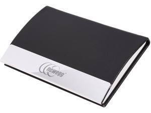 Black Leatherette business card case with stainless steel trims. Newegg logo engraved. It is a premium executive gift with a sleek and elegant design. Black Leatherette business card case with stainless steel trims. Newegg logo engraved. It is a premium executive gift with a sleek and elegant design.
