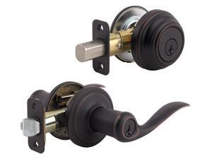 Kwikset 991TNL 11P SMT CP Tustin Entry Lever and Single Cylinder Deabolt Combo Pack feat SmartKey in Venetian Bronze Kwikset 991TNL 11P SMT CP Tustin Entry Lever and Single Cylinder Deabolt Combo Pack feat SmartKey in Venetian Bronze
