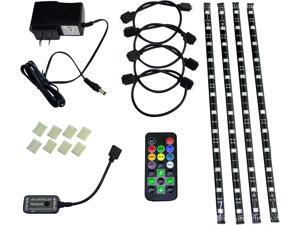 HitLights Eclipse LED Light Strip Accent Kit, Black - RGB Multicolor SMD 5050 - 4 x 1 Foot Strips, Controller, Power Supply and Connectors - Adhesive Backed for Easy Installation - Color Changing LED HitLights Eclipse LED Light Strip Accent Kit, Black - RGB Multicolor SMD 5050 - 4 x 1 Foot Strips, Controller, Power Supply and Connectors - Adhesive Backed for Easy Installation - Color Changing LED