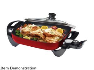 Elite Gourmet EG-1220GR 12" x 12" Electric Skillet with Glass Lid, Red Elite Gourmet EG-1220GR 12" x 12" Electric Skillet with Glass Lid, Red