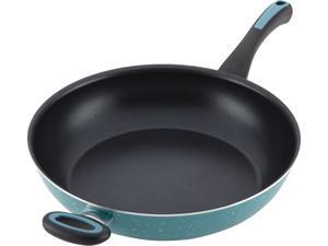 Paula Deen Riverbend Aluminum Nonstick 12-1/2-Inch Deep Skillet with Helper Handle, Gulf Blue Speckle Paula Deen Riverbend Aluminum Nonstick 12-1/2-Inch Deep Skillet with Helper Handle, Gulf Blue Speckle