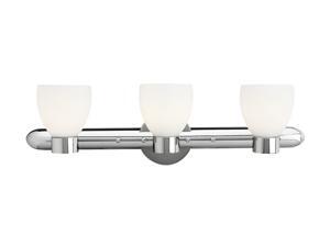 Access Lighting Frisco Wall & Vanity - 3 Light Chrome Finish w/ Opal Glass Bathroom Lighting Access Lighting Frisco Wall & Vanity - 3 Light Chrome Finish w/ Opal Glass Bathroom Lighting