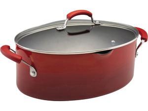 Rachael Ray 8-qt. Oval Nonstick Porcelain Enamel II Pasta Pot, Red Gradient Rachael Ray 8-qt. Oval Nonstick Porcelain Enamel II Pasta Pot, Red Gradient