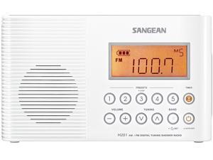 Sangean H-201P Portable Waterproof Bluetooth Speaker & Waterproof Shower Radio - White Sangean H-201P Portable Waterproof Bluetooth Speaker & Waterproof Shower Radio - White