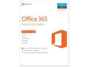 Microsoft Office 365 Home 1 Year Product Key Card - 5 PC or 5 Mac Microsoft Office 365 Home 1 Year Product Key Card - 5 PC or 5 Mac