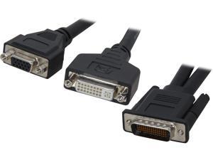 C2G 38066 One LFH-59 (DMS-59) Male to One DVI-I Female and One VGA Female Cable, Black (9 Inch) C2G 38066 One LFH-59 (DMS-59) Male to One DVI-I Female and One VGA Female Cable, Black (9 Inch)
