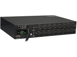 Tripp Lite Monitored PDU, 30A, 16 Outlets (5-15/20R), 120V, L5-30P, 10 ft. Cord, 2U Rack-Mount Power (PDUMNH30) Tripp Lite Monitored PDU, 30A, 16 Outlets (5-15/20R), 120V, L5-30P, 10 ft. Cord, 2U Rack-Mount Power (PDUMNH30)