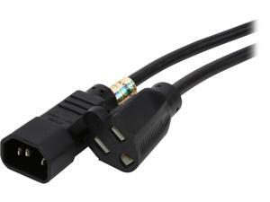 Tripp Lite Model P002-002-10A 2 ft. Black 18AWG SJT, 10A, 125V IEC-320-C14 to NEMA 5-15R Power Cord Male to Female Tripp Lite Model P002-002-10A 2 ft. Black 18AWG SJT, 10A, 125V IEC-320-C14 to NEMA 5-15R Power Cord Male to Female