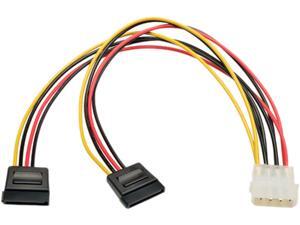 Tripp Lite Model P946-12N-2P15 12" Serial ATA (SATA) Dual Power Adapter Y Cable (LP4 4pin to 2x 15pin SATA) Female to Male Tripp Lite Model P946-12N-2P15 12" Serial ATA (SATA) Dual Power Adapter Y Cable (LP4 4pin to 2x 15pin SATA) Female to Male