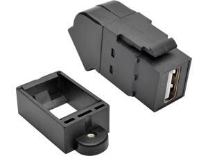 Tripp Lite U060-000-KPA-BK USB 2.0 All-in-One Keystone/Panel Mount Angled Coupler (F/F), Black Tripp Lite U060-000-KPA-BK USB 2.0 All-in-One Keystone/Panel Mount Angled Coupler (F/F), Black